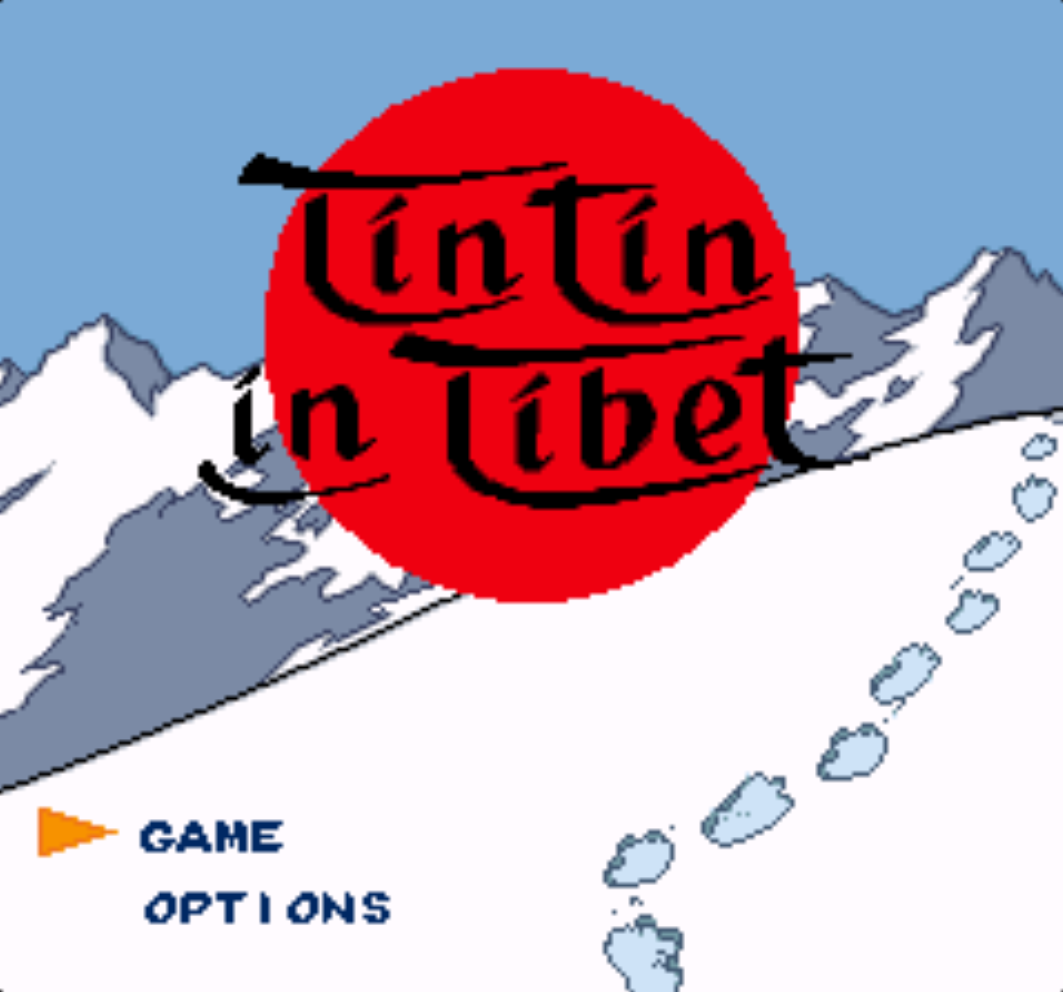 Tintin in Tibet Title Screen
